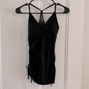 Lululemon black fitted top with mesh detail